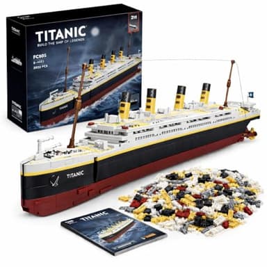 Liberty Imports Titanic Model Kit - 2022 Pieces Large Cruise Ship Building Blocks Set, STEM Educational Toy Gifts for Kids and Adults, Collectible Display
