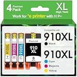 Faslvink 910XL Ink Cartridges Replacement for HP 910XL Ink Cartridges Combo Pack for HP OfficeJet Pro 8025e 8015e 8028e 8035e 8022e 8020 8028 8035 8025 8015 Printers,4 Pack (hp910xl 910XL Ink