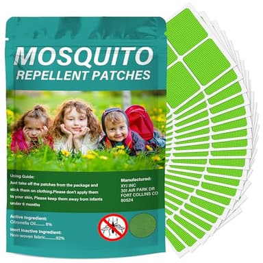 120 Pack Mosquito Repellent Patches, Individually Wrapped Mosquitoes Bracelets Stickers for Camping Swimming Outdoor Indoor, Deet Free, Green