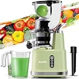 Aeitto Cold Press Juicer,Masticating Juicer Machines with Wide & Dual Feed Chute for Vegetables and Fruits, Self Feeding for Juice Extractor, Large Capacity, High Juice Yield, Easy to Clean
