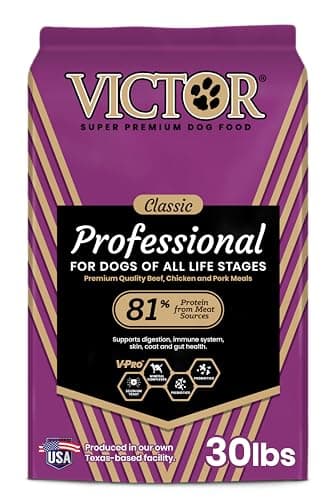 VICTOR Super Premium Dog Food – Professional Dry Dog Food – Super Premium Kibble with 26% Protein – Gluten-Free with Beef, Chicken & Pork Meals – for High Energy and Active Dogs & Puppies, 30lbs