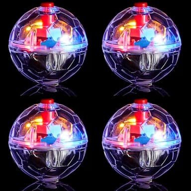 Frienda 4 Pieces Ghost Hunting Cat Ball Motion Light up Cat Balls LED Motion Activated Pet Ball Motion Light up Interactive Toys Pet Glowing Mini Running Exercise Ball Toys (Transparent)
