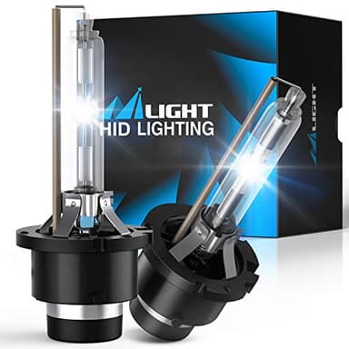 Nilight D2S HID Bulbs, 6000K Diamond White Xenon Replacement D2S HID Headlight Bulb,350% Lighting Distance Super Bright High for 12V Cars, IP67 Design with Metal Stents Base, 2 Years Warranty