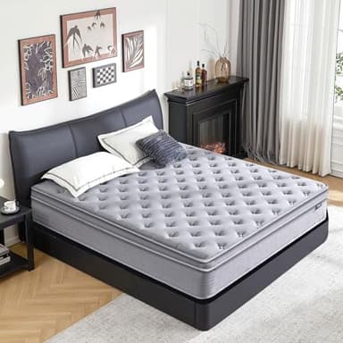 Vantto Queen Mattress, 12 Inch Hybrid Memory Foam Mattress in a Box with Upgrade Pocket Springs, Pressure Relief, Breathable Comfort and Durable, CertiPUR-US Certified, Medium Firm