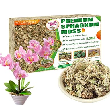 Legigo 5.3oz Premium Sphagnum Moss Potting Mix- Natural Succulent Carnivorous Plants Moss Dried, Plant Growing Medium for Orchid Succulent Sarracenia Orchid Gardening Plants Reptiles, 6 QT