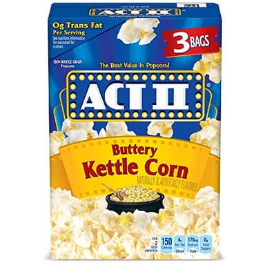 ACT II, Microwave Popcorn, Buttery Kettle Corn, 2.75-oz. Bags, 3 Ct