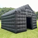 Large Black Inflatable Cube Disco Tent Big Mobile Portable Inflatable Night Club Tent House Pavilion for Backyard/Outdoor Club Wedding, Party, Events(18ftx16x14ft)