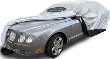 CoverSeal Heavy Duty Outdoor Car Cover with Patented Weighted Ground Conforming Apron Seal – Wind Resistant, Dust, & Water Protection for Automobiles - Large Size 215 L x 75 W x 67 H inch Max