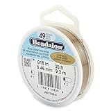 Beadalon Bead Wire 49 Strand .018" Satin Gold30'