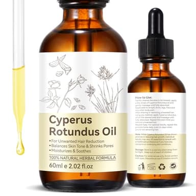 Cyperus Rotundus Oil, Natural Cyperus Rotundus Oil for Hair Removal, Moisturizing Soothing Oil, Balances Skin Tone, Reduces Body Hair Growth, Sensitive Skin, Full Body, Shrink Pores, 60ml/2.02fl.oz