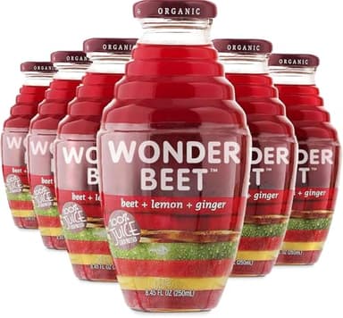 Beetology Organic Beet, Lemon and Ginger Juice 8.45oz (6 Pack) | 100% Cold Pressed | Heart Healthy | Nutrient Packed Vegetable Juice | Vibrant Flavor