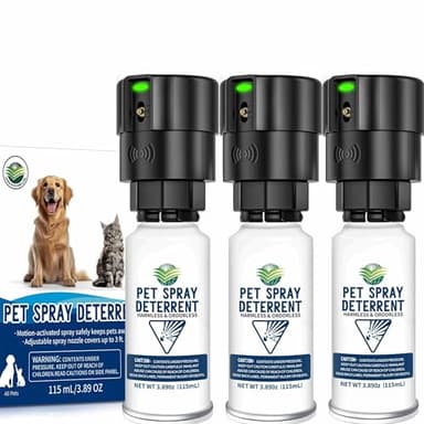 Cat Spray Deterrent System [ 3 Pack] Automatic Cat Deterrent Spray, Motion Activated System for Cats & Dogs Odorless Pet Deterrent, Senses Pets Up to 3 Feet Away, Friendly & Safe Pet Deterrent Spray