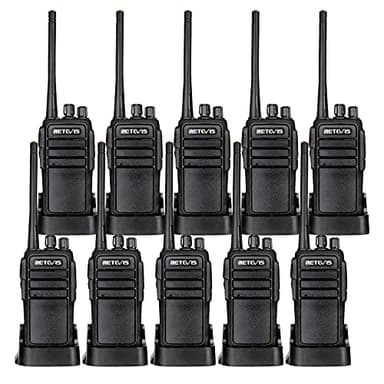 Retevis RT21 Updated 3000mAh 2 Way Radio Rechargeable, Heavy Duty Two Way Radio Long Range, 16CH VOX Handfree Adults Walkie Talkies for Business Retail Contractor Agriculture Black(10 Pack)