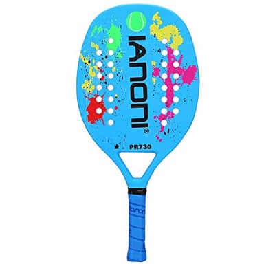 IANONI Beach Tennis Racket Carbon Paddle Fiber Grit Face with EVA Memory Foam Core Beach Tennis Raquet (Blue)
