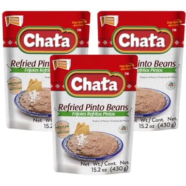 Chata Mexican Refried Pinto Beans, Traditional Style, 15.2 oz (Pack of 3)