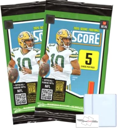 2025 Score Football Gravity Packs with 10 Total Trading Cards + 2 Toploaders + StreetCards Magnet!