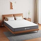 Queen Mattress, 6 Inch Queen Size Mattress in a Box, Memory Foam Hybrid Mattress, with Spring for Motion Isolation & Silent Sleep, Motion Isolation, Pressure Relief, Edge Support, and Medium Firmness