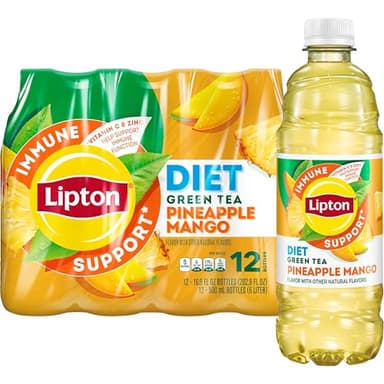 Lipton Immune Support Diet Pineapple Mango, 16.9 Fl Oz Bottles (Pack of 12)