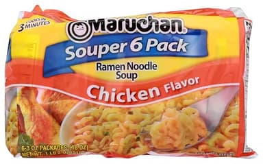 Maruchan Ramen Noodles Chicken Flavor, 3 Ounce, 6 Count (Pack of 1)