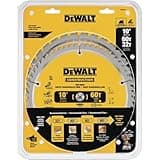 DEWALT 10-Inch Miter Saw Blades/Table Saw Blades, 2-Blade Combo, 60-Tooth & 32-Tooth Pack (DW3106P5)