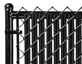 Ridged Slats Single Wall Bottom Locking Privacy Slat for 3', 4', 5', 6', 7' and 8' Chain Link Fence (4ft, Black)