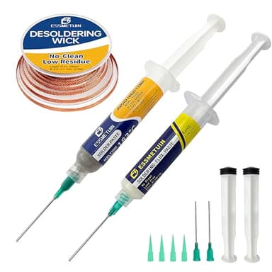 Solder Paste (Sn63/Pb37 30G) & No Clean Soldering Flux(10cc) for Electronic Soldering