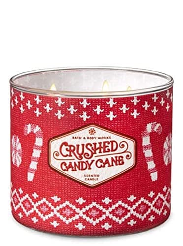 Bath and Body Works Crushed Candy Cane Scented 3 Wick Candle Winter 2018