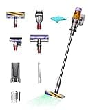 Dyson V12 Detect Slim Cordless Vacuum Stick Cleaner - Yellow/Iron, HEPA Filter, Bagless, Up to 60 Min Runtime, Rotating Brushes, Battery Operated, 2-Year Warranty, with 5AVE Microfiber Cloth