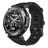 Amazfit T-Rex Ultra Smart Watch for Men, 30m Freediving, Dual-Band GPS & Offline Map Support, Mud-Resistant 10 ATM, Military-Grade,Black (Renewed)