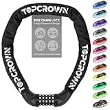 Topcrown Bike Lock 3.2 ft Long High Security Heavy Duty Anti Theft Bike Chain Lock, 5 Digit Combination Resettable Keyless Bicycle Lock for Bike/Electric Scooter/Ebike/Motorcycle (Black)