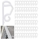 120PCS Christmas Light Clips Gutter Clips Hooks String Lights Clips Mini Plastic Gutter Hanging Hooks Weatherproof Outdoor Light Clips Holiday Light Clips for Halloween Christmas Decoration (White)