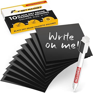 Dry Erase Magnetic Labels - Reusable Sticky Notes - Notepads for Refrigerator - Dry Erase Magnet Sheets - Blank Magnet Stickers to Write On - Magnets for Whiteboard Classroom Fridge