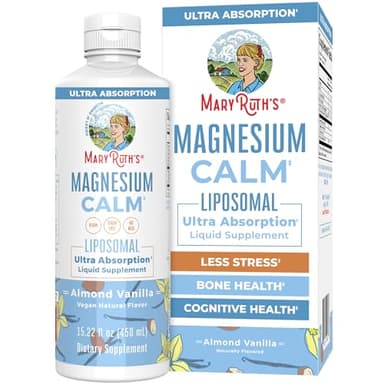 MaryRuth Organics Magnesium Liposomal| Magnesium Supplement | Magnesium Bisglycinate | Muscle & Bone Support | Mood Support Vitamin | Vegan | Non-GMO | Gluten Free | 15.22 Fl Oz | 30 Servings