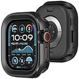 Amizee 2 in 1 Metal Rugged Case Compatible with Apple Watch Ultra 2/Ultra Case 49mm, Aluminum Shockproof Protective Bumper Cover Compatible with iWatch 49mm, Black