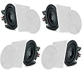 Pyle 6.5” 4 Bluetooth Flush Mount In-wall In-ceiling 2-Way Speaker System Quick Connections Changeable Round/Square Grill Polypropylene Cone & Tweeter Stereo Sound 4 Ch Amplifier 200 Watt - PDICBT266