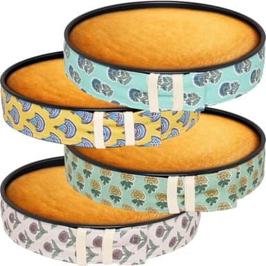 POKULAM Bake Even Cake Strips, Cake Pan Dampen Strips, Cotton Baking Strips, Super Absorbent Thick Cake Pan Dampen Strips for Baking, Cake Leveler (Baking Strips-A)