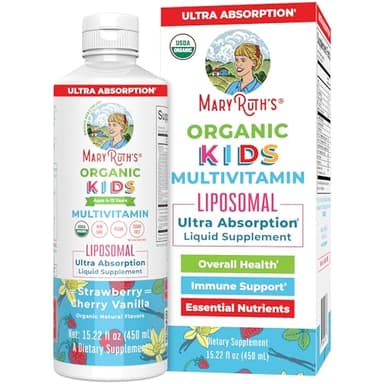 MaryRuth Organics Kids Multivitamin Liposomal | Vegan, Sugar-Free Vitamins for Kids | Ages 4+ | 2 Month Supply | 15.22 Fl Oz