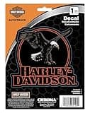 CHROMA 025190 Harley-Davidson Circle Eagle H-D Text Graphic Vinyl Decal - Black - 6 x 8 in., Black, White and Red