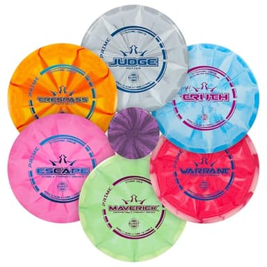 Dynamic Discs Prime Burst 6 Disc Golf Set | Includes 1x Putter, 2X Midrange, 2X Fairway, 1x Driver + Mini Marker | Disc Golf Accessories for Beginners | 170-176g | Beginner Pack for Amateurs