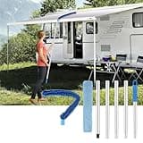 EJYTRVT RV Awning Mop, Bendable Head with 2 Washable & Replaceable Mop, 79-Inch Telescopic Awning Cleaner for RV Canopy Cleaning Camper, Truck, Trailer, Car