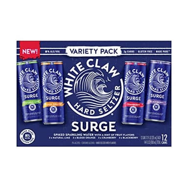 White Claw Seltzer Works, Hard Seltzer Surge Variety, 12pk, 12 Fl Oz Cans