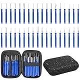 Terminal Removal Tool Kit 36 Pcs Depinning Tool Electrical Connector Pin Removal Tool Kit Pin Extractor Tool Set Wire Terminal Release Tool for Automotive Car Household Devices - Blue
