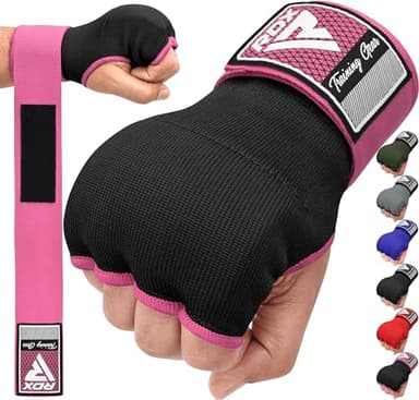 RDX Gel Boxing Hand Wraps Inner Gloves Men Women, Quick 100cm Long Wrist Straps, Elasticated Padded Fist Under Mitts Protection, Muay Thai MMA Kickboxing Martial Arts