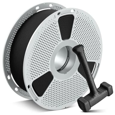 SUNLU PA6-CF 3D Filament 1.75mm 1KG, Heat Deflection Temperature up to 209°C, Made of 80% PA Nylon and 20% Carbon Fibers, Stiff & Strong & Heat Resistant, for Industrial Parts, Frosted Texture, Black