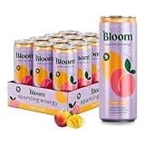 Bloom Sparkling Energy Drink - Natural Caffeine, Zero Sugar, 180mg Caffeine - Antioxidant-Rich w/Green Coffee Bean, Green Tea Extract, Prebiotics - Wellness Beverage for Focus & Metabolism 12oz 12 pk