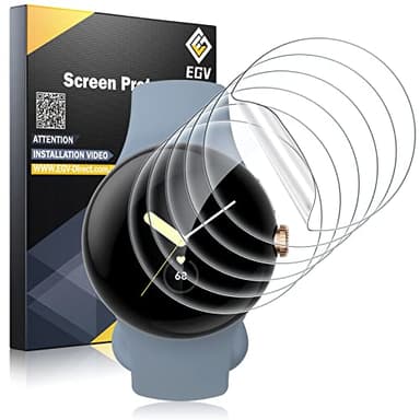 EGV 6 Pack for Google Pixel Watch 41mm Screen Protector, Pixel Watch 4/3/2/1 Screen Protector [Upgrade Flexible Film] Self-Healing, Anti-Scratch, [Non-Bubbles] Soft HD TPU