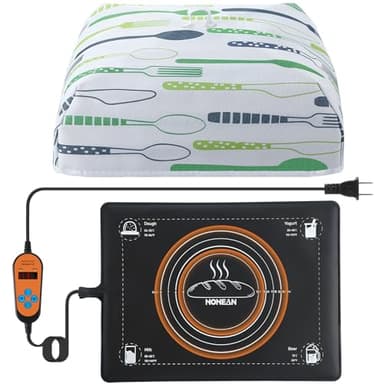 Sourdough Warming Mat, 59°F-140°F Adjustable Dough Rising Heating Mat with Thermostat, Dough Proofing Mats for Sourdough Starter with Heat Shield, Bread Proofing Mats for Doughs Rising & Food Heating