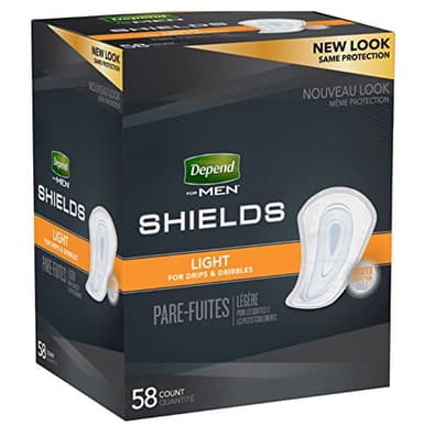 DependsMen Incontinence Shields/Pads Light Absorbency - 1 Box