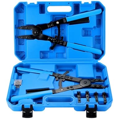 weyleity 16" Snap Ring Pliers Set | 2PCS Heavy Duty Large Snap Ring Pliers | Internal & External Circlip Pliers | Interchangeable Straight, 45° & 90° Tips