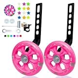 DDJKCZ Training Wheels Flash Mute Big Wheel Compatible for 12 14 16 18 20 inch Single Speed Bicycle(rose)